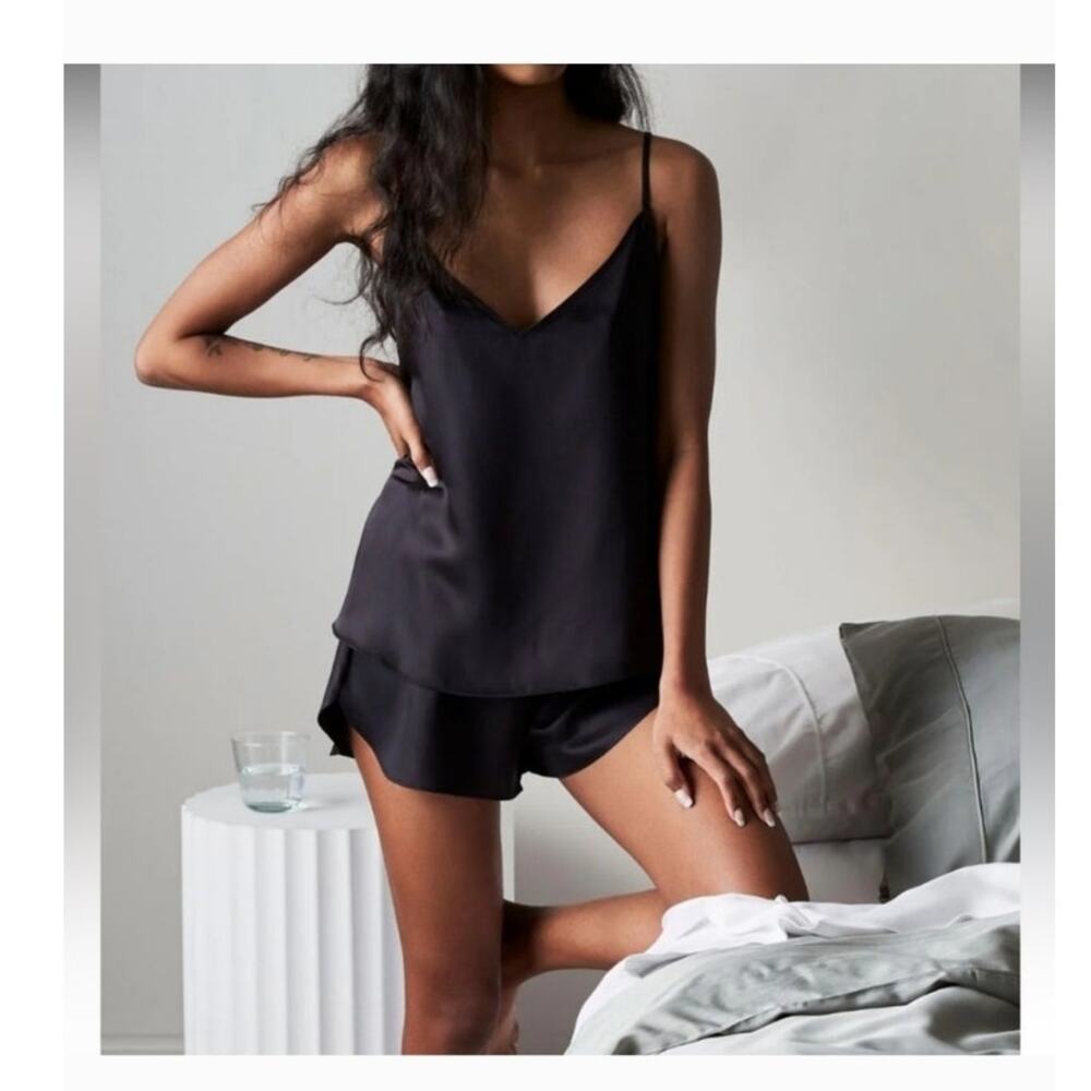 Ettitude Sateen Cami - Black - Size Medium - New